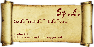 Szánthó Lívia névjegykártya